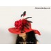 Red Rose Flower Cocktail Kentucky Derby Hat Royal Red Dress Derby Hat Church Hat  eb-84241686